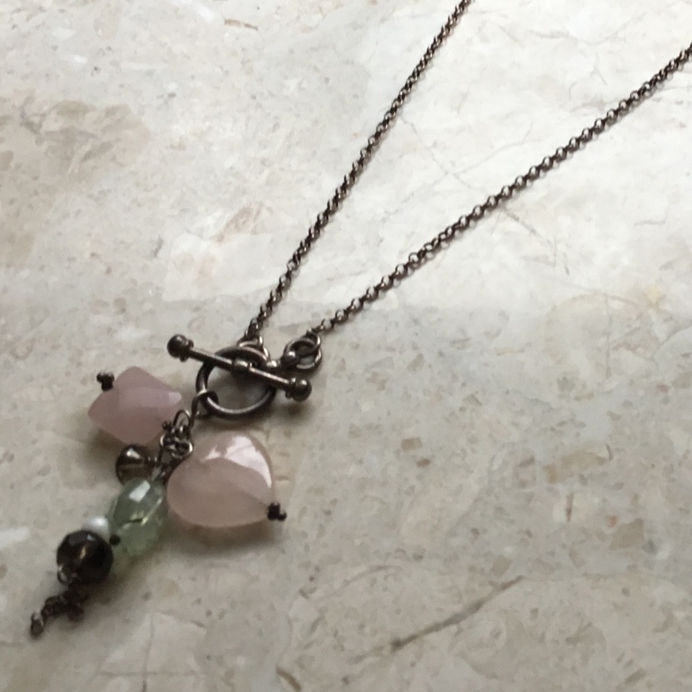Necklace with Rose Quartz and Other Crystals